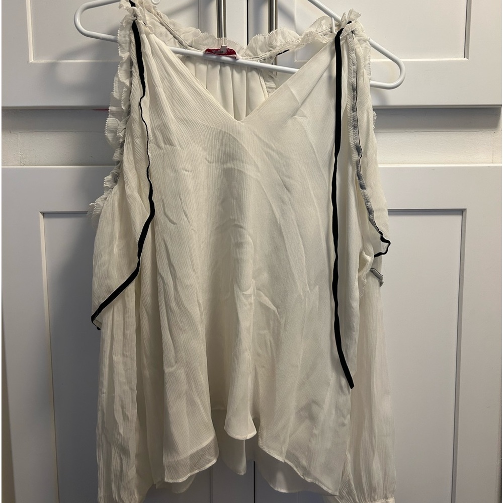 White Off shoulder Parker Blouse